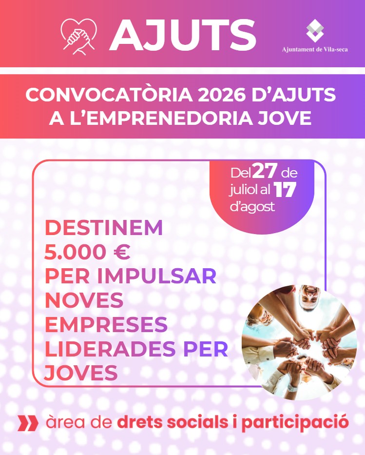 Vila-seca impulsa l’emprenedoria juvenil amb una nova línia d’ajuts per a la creació d’empreses