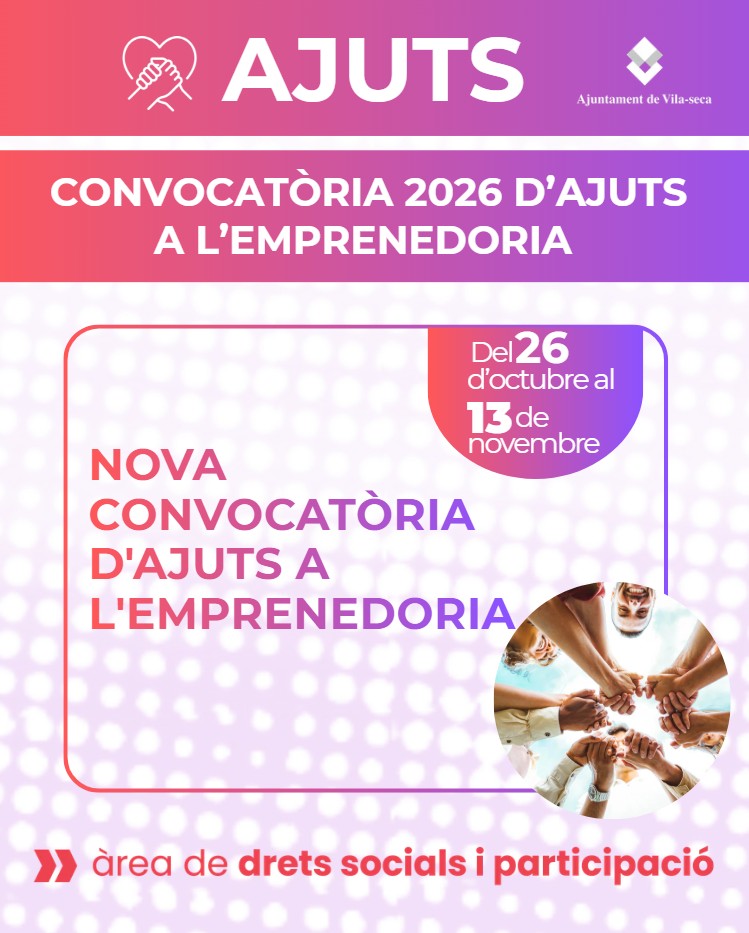 L’Ajuntament de Vila-seca obre una nova convocatòria d’ajuts per a fomentar l’emprenedoria